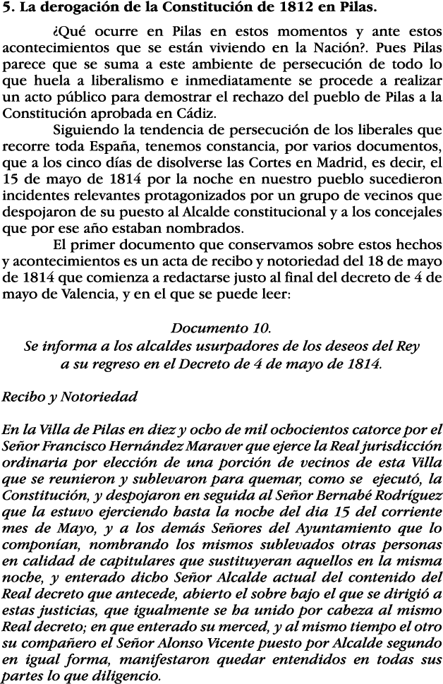 5  La derogación de la Constitución de 1812 en Pilas   Qué ocurre en Pilas en estos momentos y ante estos acontecimie   