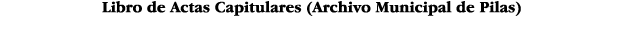 Libro de Actas Capitulares (Archivo Municipal de Pilas)