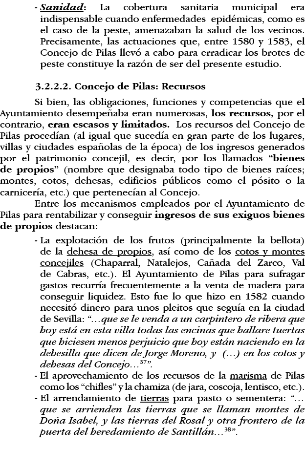 -  Sanidad: La cobertura sanitaria municipal era indispensable cuando enfermedades epidémicas, como es el caso de la    