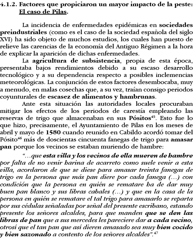 4 1 2   Factores que propiciaron un mayor impacto de la peste: El caso de Pilas  La incidencia de enfermedades epidém   
