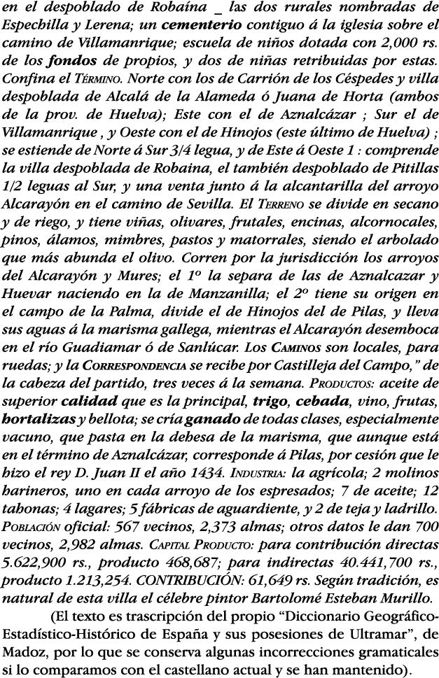 en el despoblado de Robaína _ las dos rurales nombradas de Espechilla y Lerena; un cementerio contiguo á la iglesia s   