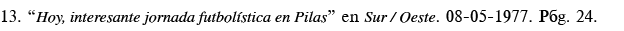 13   Hoy, interesante jornada futbolística en Pilas  en Sur   Oeste  08-05-1977  Pág  24 